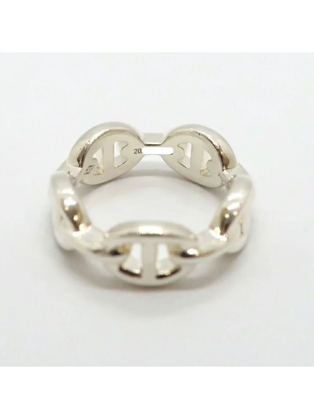 Hermes Heaven Chaine D'Ancre Enchainee Ring PM Small 51 Silver